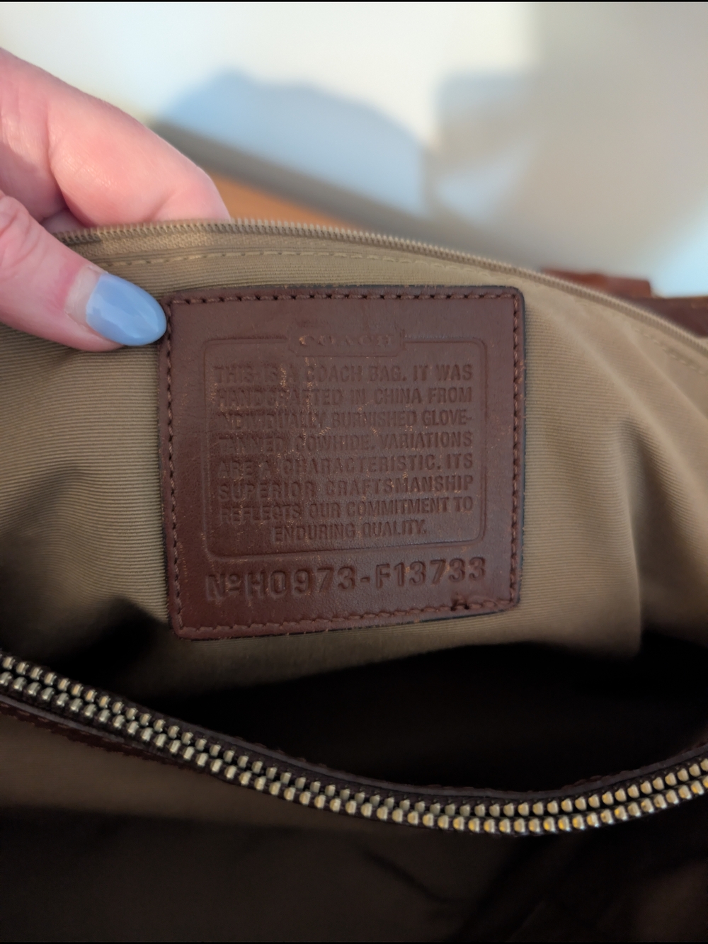 Coach Brown Leather Shoulder Bag with Pleated Front - Picture 2 of 2